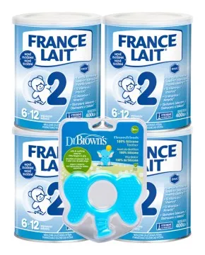 France Lait 2 4x400g + Dr.BrownsHryz.Slon 3m+