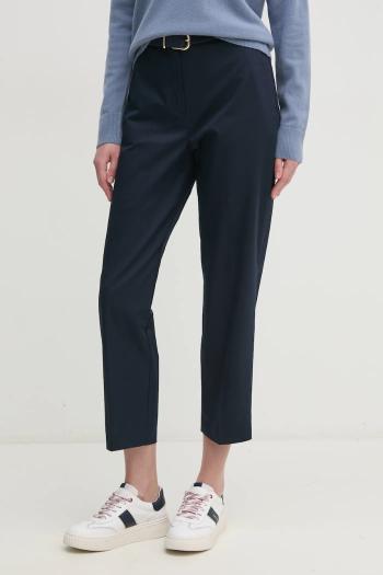Nohavice Tommy Hilfiger dámske, béžová farba, rovné, vysoký pás, WW0WW40504