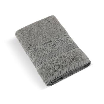 Prosop frotir Bellatex colecția Orchidea gri înch., 50 x 100 cm, gri închis, 50 x 100 cm