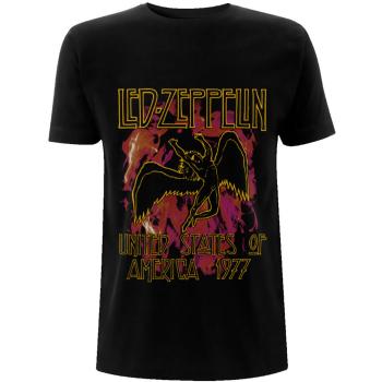 Led Zeppelin tričko Black Flames  one_size