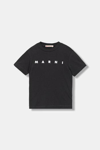 Detské bavlnené tričko Marni MT290F T-SHIRT čierna farba, M01601
