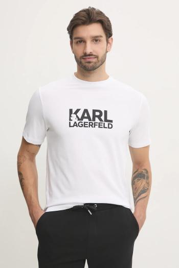 Tričko Karl Lagerfeld pánsky, biela farba, s potlačou, 551235.755087