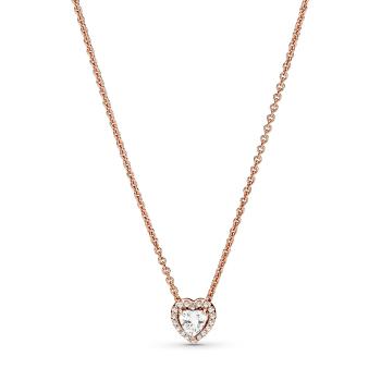 Pandora Pozlátený náhrdelník s trblietavým srdiečkom Rose Timeless 388425C01-45