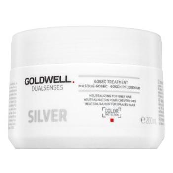 Goldwell Dualsenses Silver 60sec Treatment vyživujúca maska ​​s farebnými pigmentmi pre platinovo blond a šedivé vlasy 200 ml