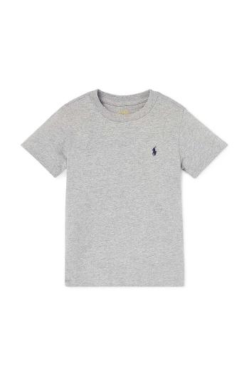 Detské bavlnené tričko Polo Ralph Lauren šedá farba, jednofarebné