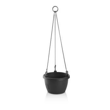 Gardenico Samozavlažovací závesný kvetináč Marina antracit, pr. 30 cm