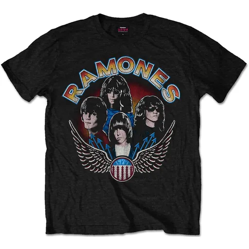 Ramones tričko Vintage Wings Photo Čierna S