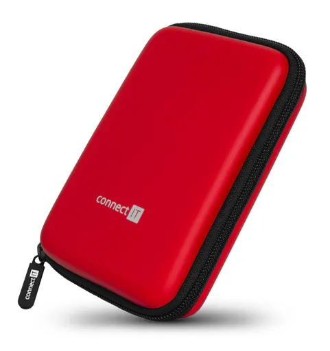 CONNECT IT HardShellProtect pevné škrupinové ochranné púzdro na 2,5" HDD, červené