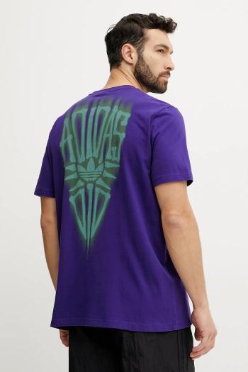 Bavlnené tričko adidas Originals Skeleton Back Tee pánske, fialová farba, s potlačou, JI5929