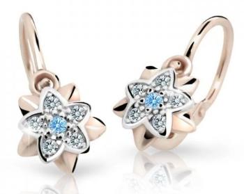 Cutie Jewellery Detské náušnice z ružového zlata C2210-10-X-4 svetlo modrá