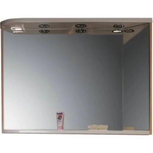 RAVAK - Praktik Zrkadlo s poličkou, integrovanými svetlami a zásuvkou M 780, 780 x 160 x 680 mm, zrkadlo pravé, breza / biela X000000161