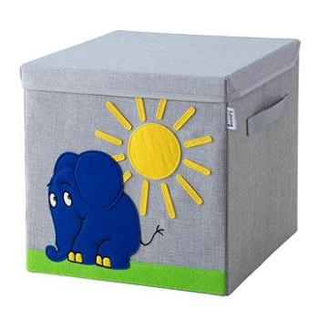 Lifeney Box úložný s vekom SLON A SLNIEČKO, 33 × 33 × 33 cm (833303)