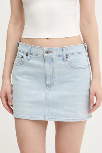 Rifľová sukňa Abercrombie & Fitch mini, rovný strih, KI143-5085