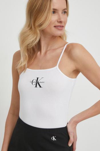 Body Calvin Klein Jeans dámske,biela farba,J20J223421