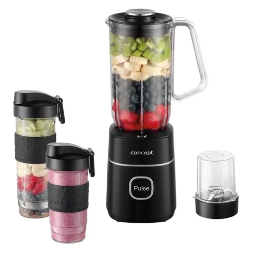 CONCEPT SM3490 Smoothie maker čierna 700 W 1 l mlynček a nádoba 570 ml