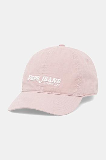 Bavlnená šiltovka Pepe Jeans ružová farba, s nášivkou, PM040571
