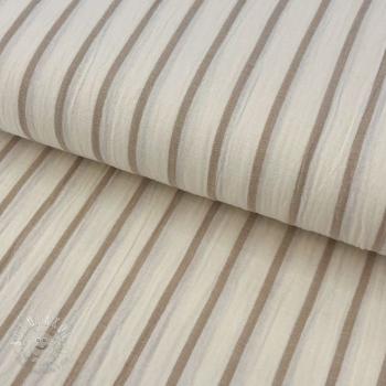 Dvojitá gázovina/mušelín YARN DYED Thin strip beige
