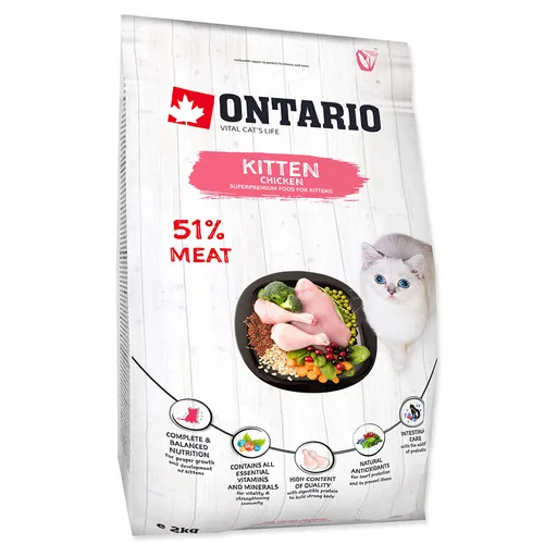 ONTARIO Kitten chicken granule pre mačky 1 ks, Hmotnosť balenia (g): 6,5 kg