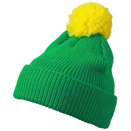 Myrtle Beach (Daiber) Zimná čiapka s brmbolcom MB7967 - Papraďová / žltá | uni