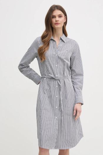 Šaty Tommy Hilfiger biela farba, midi, rovný strih, WW0WW45581