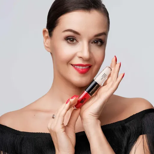 Dermacol 16H Lip Colour dlhotrvajúci rúž a lesk na pery odtieň 23 Mocha Brown 2x4 ml