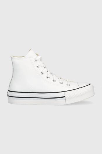Detské kožené tenisky Converse Chuck Taylor All Star Eva Lift biela farba