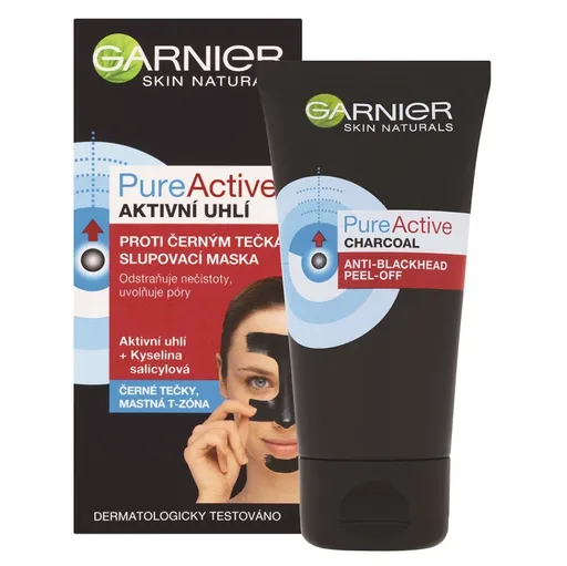 GARNIER Skin Naturals Pure Active Zlupovacia maska Aktívne uhlie 50 ml