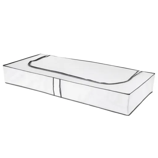 Compactor Nizky textilný úložný box Compactor Life, 108 x 45 x15 cm, sivo-biely