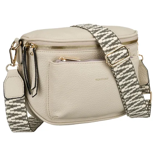 Dámska béžová crossbody kabelka z ekologickej kože s nastaviteľným popruhom – Rovicky