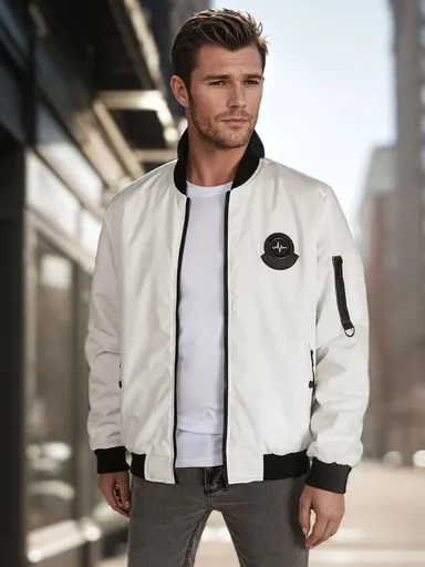 Pánska prechodná bomber bunda béžová Dstreet TX5028