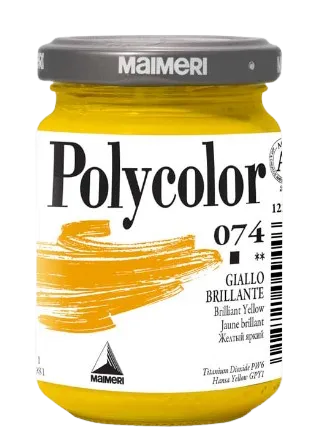 MAIMERI POLYCOLOR - Jemné vinylové farby 074 - brilliant yellow, 140 ml