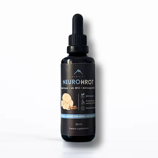 Hrotlife NeuroHrot tinktúra Hericium + vitamín B12 + Ashwagandha 60ml