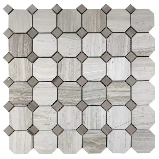 Kamenná mozaika Premium Mosaic Stone moca 30x30 cm leštěná STMOSOCTAMO