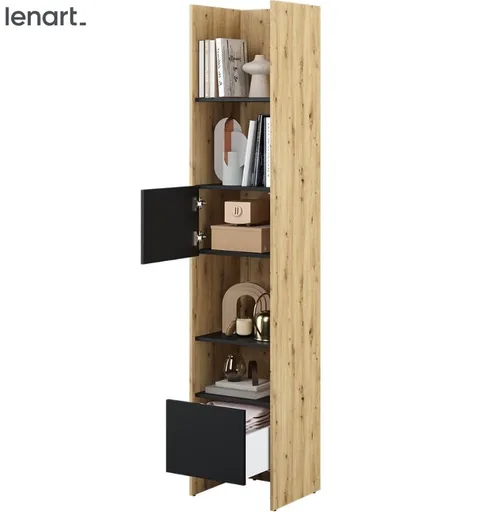 Dig-net nábytok Regál Lenart BED CONCEPT BC-23 | dub artisan / čierna