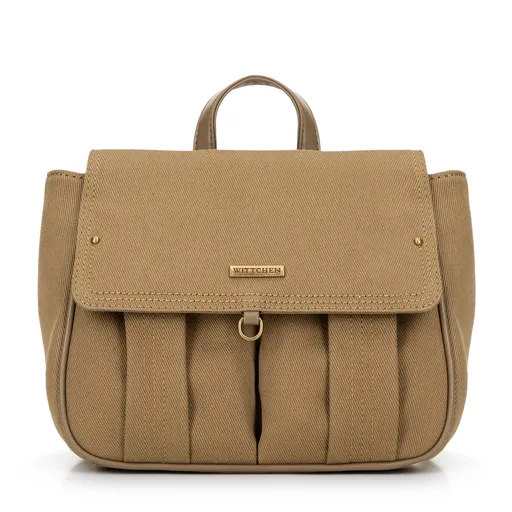 Mini dámsky ruksak s klopou khaki 100-4Y-441-Z