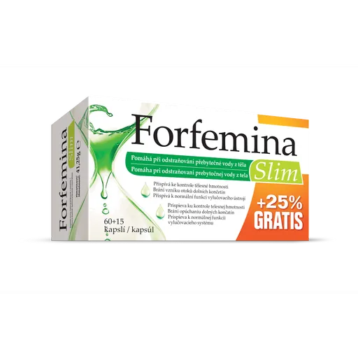 FORFEMINA Slim odvodnenie tela 25% GRATIS 75 kapsúl