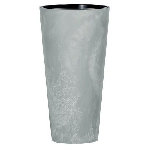Kvetináč TUBUS SLIM BETON EFFECT s vložkou 25 cm,šedá, 25 cm