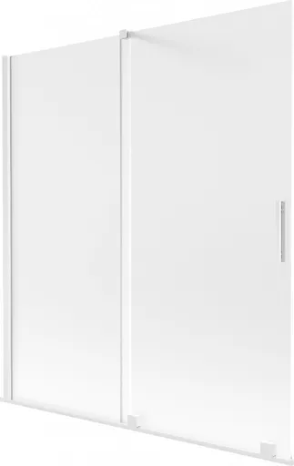 MEXEN/S - Velar dvojkrídlová posuvná vaňová zástena 150 x 150, dekor, biela 896-150-000-31-20