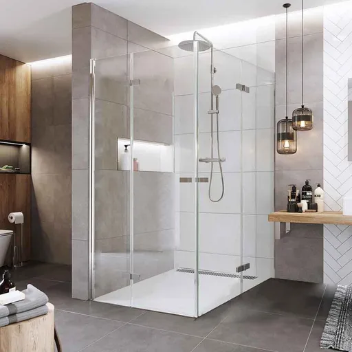 Mereo Sprchovací kút, Novea, obdĺžnik, zalamovací, 100x120 cm, chróm ALU, sklo Číre CK13843ZVR