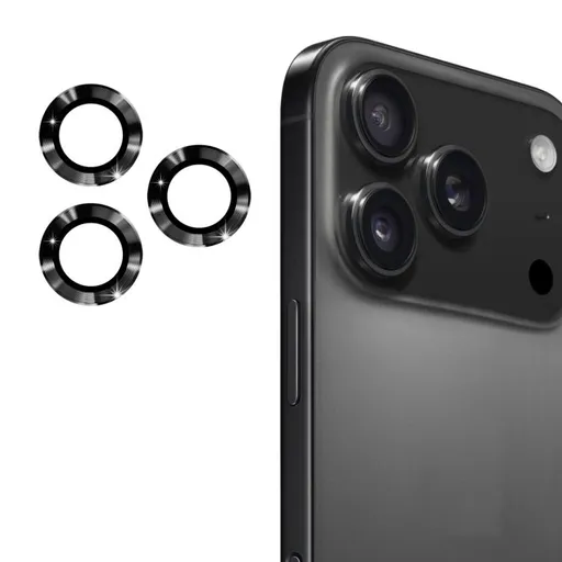 ENKAY ALU Sklo pre fotoaparát Apple iPhone 17 Pro / iPhone 17 Pro Max BLACK