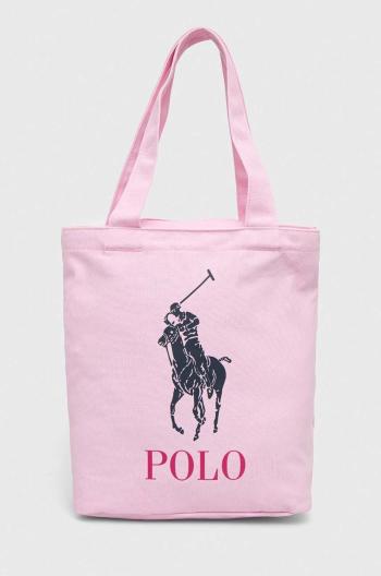 Detská kabelka Polo Ralph Lauren ružová farba