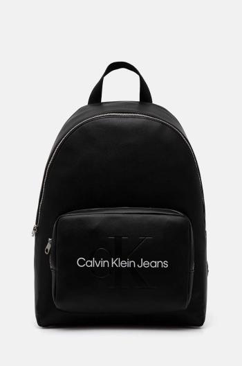 Ruksak Calvin Klein Jeans dámsky, čierna farba, veľký, s potlačou, K60K612223