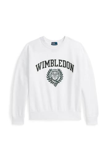 Detská mikina Polo Ralph Lauren Wimbledon Collection biela farba, s potlačou, 313970400001