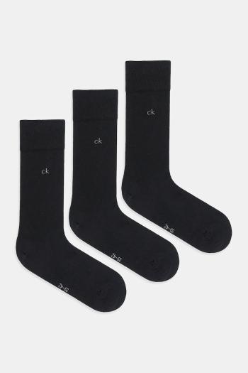 Ponožky Calvin Klein 3-pak čierna farba, 701234208