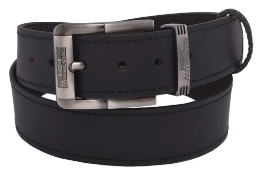 Pánsky kožený opasok 763-40-10 čierny prešitý pracka Authentic