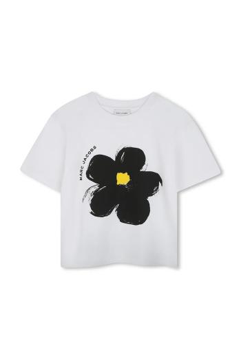Detské bavlnené tričko Marc Jacobs biela farba, W60465