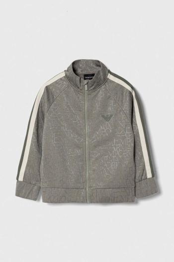 Detská mikina Emporio Armani šedá farba, vzorovaná