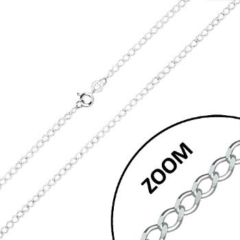 Strieborná retiazka 925 - sériovo napájané oválne očká, zrezané hrany, 2,7 mm
