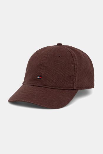Bavlnená šiltovka Tommy Hilfiger hnedá farba, AM0AM13426