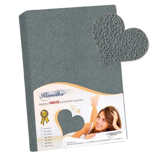 Bellatex Froté prestieradlo Kamilka tmavosivá, 120 x 200 cm